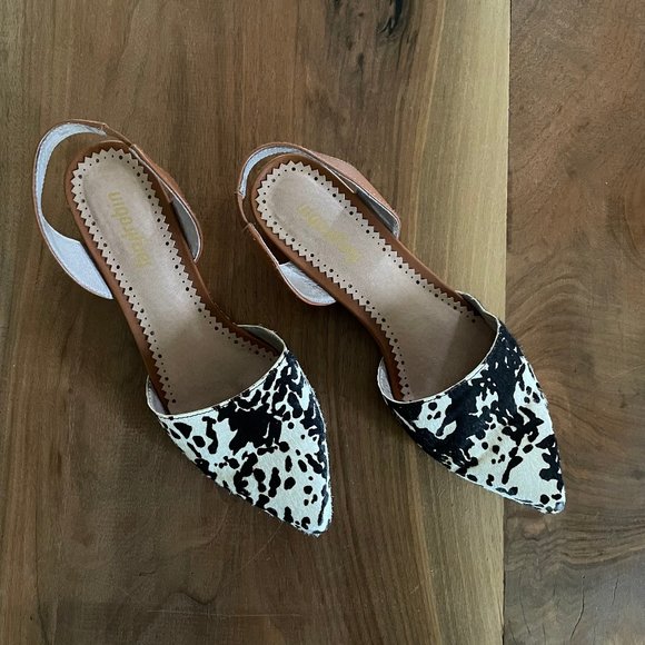 Farylrobin Shoes - Farylrobin cowhide slingback wedge shoes, sz 7